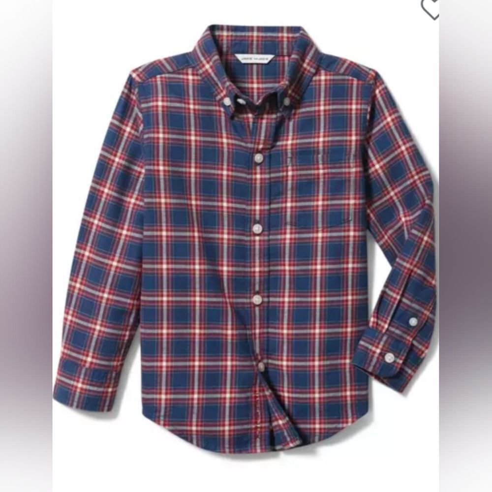 NWOT Janie and Jack Plaid Brushed Twill Shirt Size 18-24 Months Baby Formal